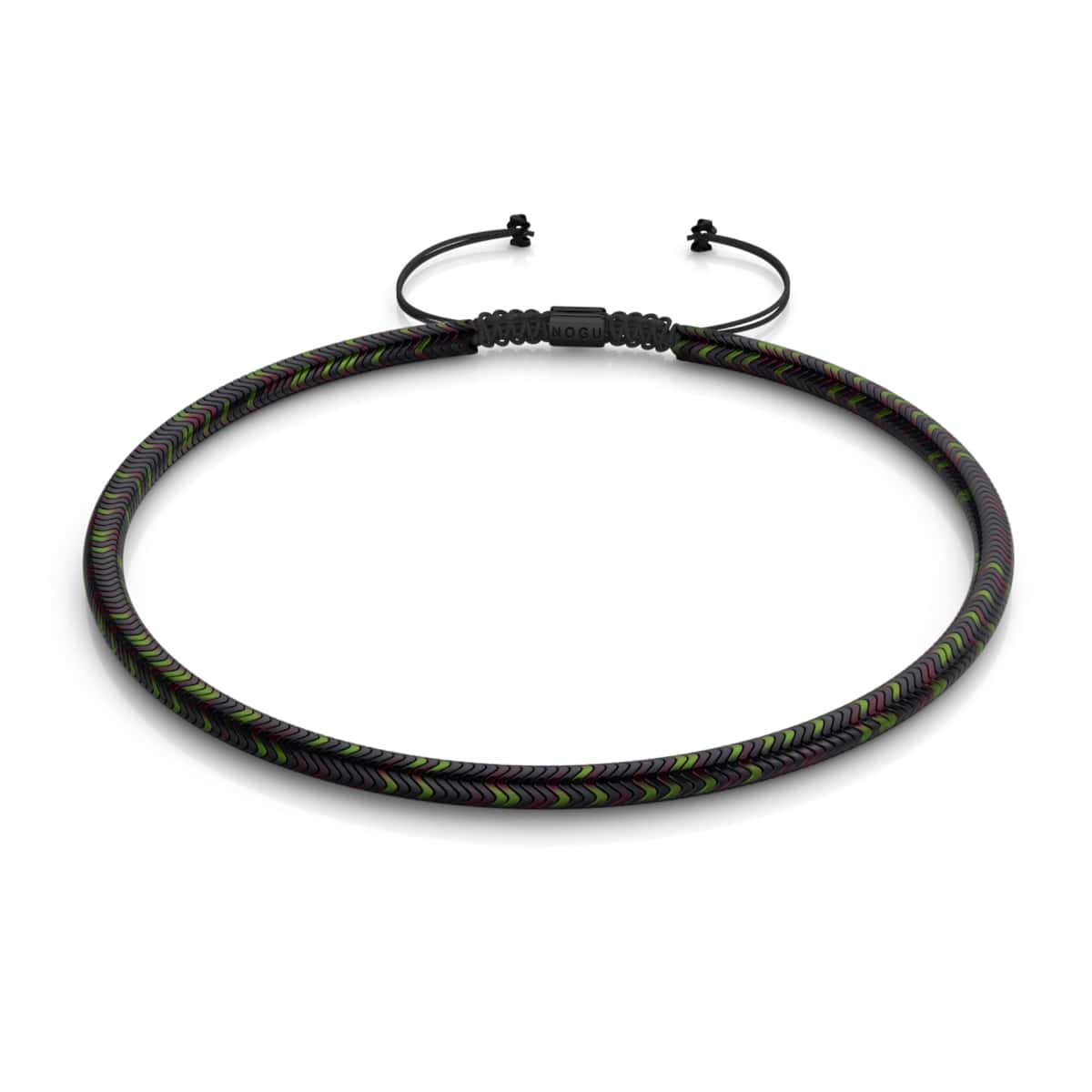 Serpentine | Rainbow Eclipse Hematite x Gunmetal | Double Wave Necklace